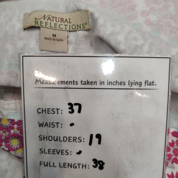 Natural Reflections Dress Womens Sz M Pink Floral Cotton Sleeveless Coquette - Picture 4 of 7